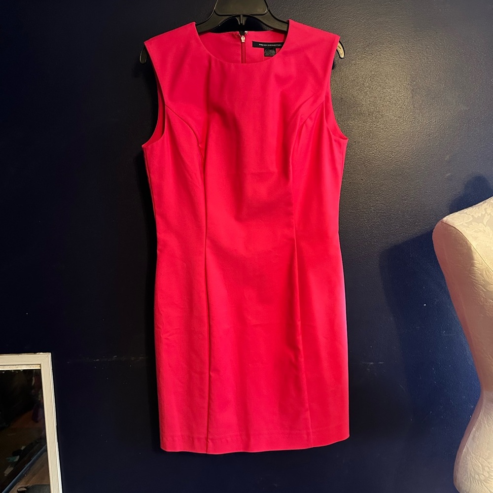French Connection Hot Pink Sheath Dress Size 10 NWT Sleeveless Cocktail Dress